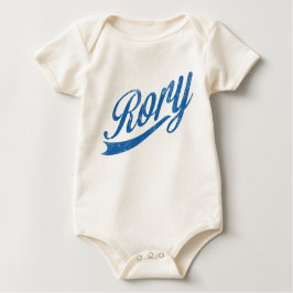 Jungen Name "Rory" Distressed Blue Baby Strampler