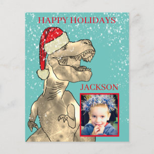 Jungen Name T-Rex Santa Dinosaur Weihnachten Foto