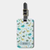 Jungen Niedlich Blue Dinosaurier Muster Name Kinde