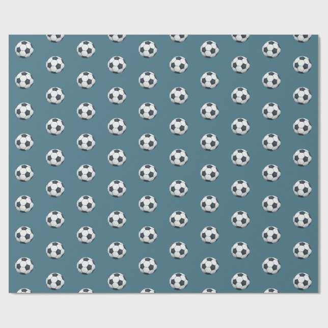 Jungen Niedlich Blue Sports Fußball Kinder Geschenkpapier (Flach)
