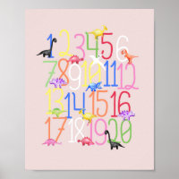 Jungen Niedlich Dinosaurier 1-20 Kids Numbers Kind