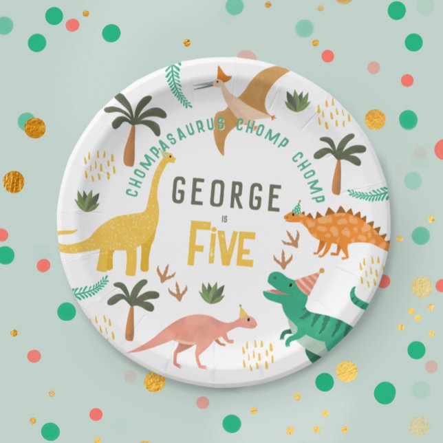 Jungen Niedlich Jungle Dinosaur T-Rex Kinder 5. Ge Pappteller (Von Creator hochgeladen)