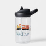 Jungen Niedlich Moderne Blaue Bahn Reisen Kinder Trinkflasche<br><div class="desc">Diese niedliche Kinderwasserflasche enthält eine blaue und orangefarbene Abbildung der Zugfahrt und Platz,  um Ihren Jungs Namen hinzuzufügen. Ideal für kleine Bahnliebhaber! Ein modernes Geschenk für Ihren nächsten Kindergeburtstag,  ideal für die Schule oder die Vorschule.</div>