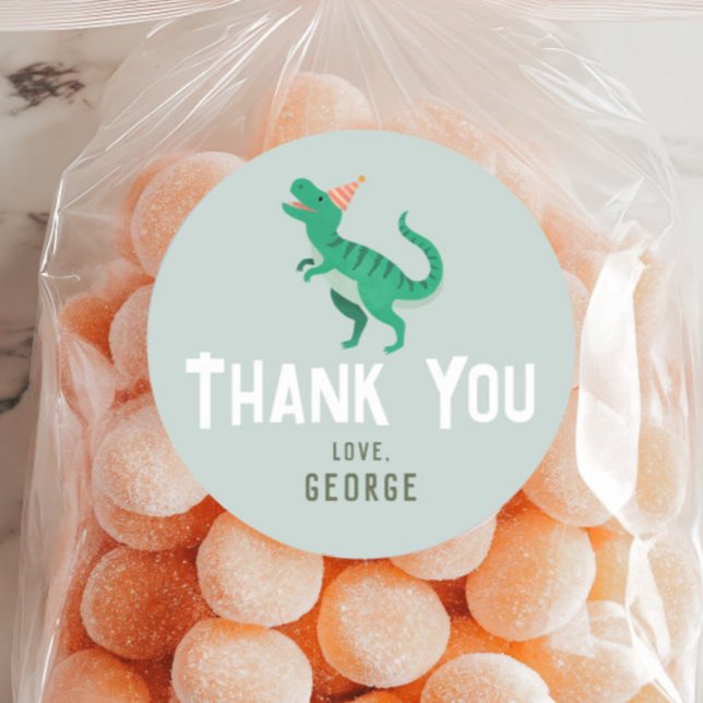 Jungen Niedlich T-Rex Dinosaur Kindergeburtstag Ge Runder Aufkleber (Von Creator hochgeladen)