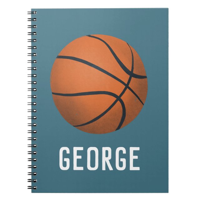 Jungen Niedlich und modern Blue Basketball Kinders Notizblock (Vorderseite)