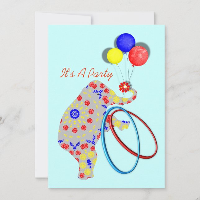Jungen Niedliche Cirus Elephant Party Einladungen (Vorderseite)