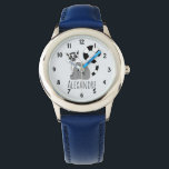 Jungen Niedliche Dschungel Lemur und Name Kinder Armbanduhr<br><div class="desc">Diese coole und bezaubernde Kinderuhr besticht durch einen niedlichen Madagaskar-Lemur,  der mit dem Namen Ihres Kindes personalisiert sein kann. Diese Uhr ist einfach zu lesen und eignet sich perfekt für das erste Mal Ihres Kindes! Karo in unserem Shop für andere einfache und moderne Designs.</div>