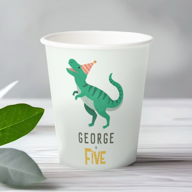 Jungen Niedliche Jungle Dinosaur T-Rex Kindergebur Pappbecher (Von Creator hochgeladen)