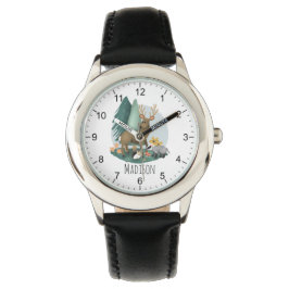 Jungen Niedliche Rustikale Waldtiere Armbanduhr