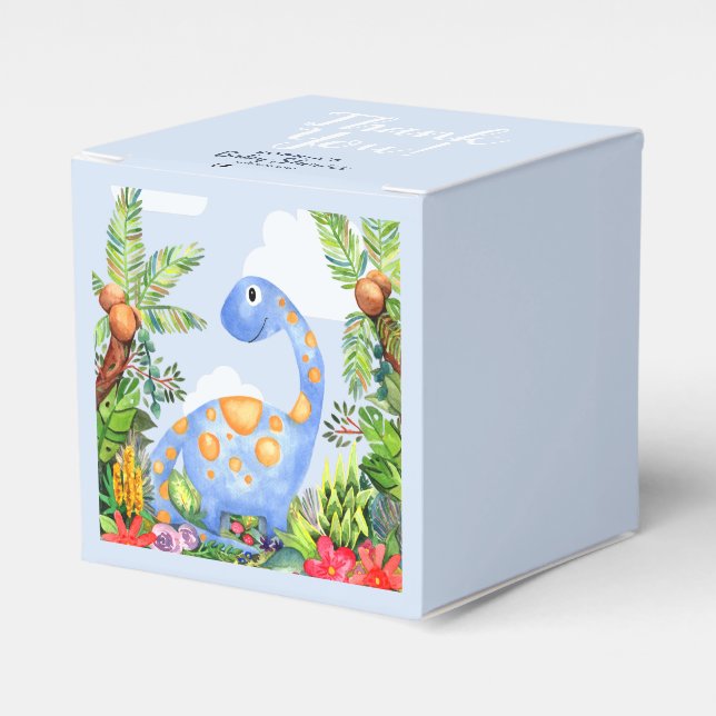Jungen Niedliche Wasserfarbe Dinosaurier Jungle Ba Geschenkschachtel (Vorderseite)