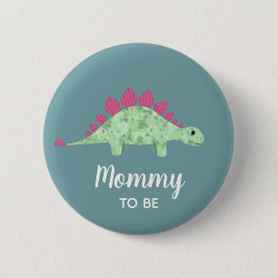 Jungen Niedlichen Dinosaurier Mama zu sein Baby-Du Button