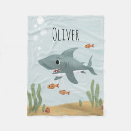 Jungen Niedlicher Blauer Ozean Hai Kinder Fleecedecke