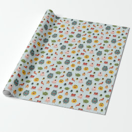 Jungen Niedlicher farbenfroher Monster-Kindergebur Geschenkpapier