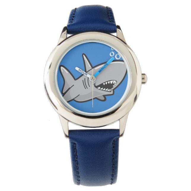 Jungen/Niedlicher Hai Armbanduhr (Vorderseite)