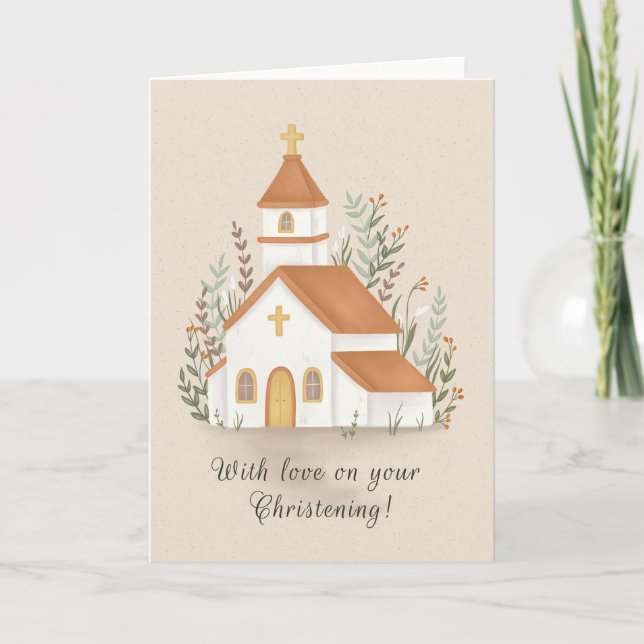Jungen oder Mädchen Christening Church Card Karte (Vorderseite)
