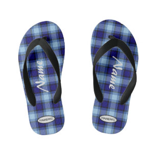 Jungen-Plaid-Schlappen HAMbWG Kinderschlappen Kinderbadesandalen