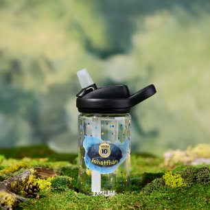 Jungen-Polizist Blauhut-Wasserflasche Trinkflasche