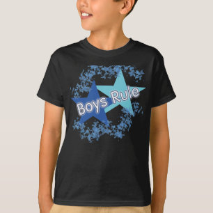 Jungen-Regel-blaue Stern-Kindert-shirt T-Shirt