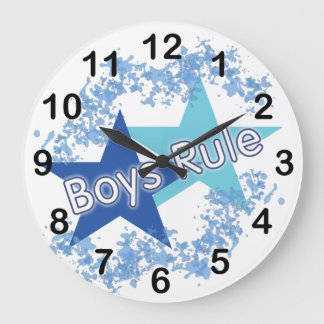 Jungen-Regel-blaue Sterne nummerierten Wanduhr