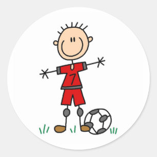 Jungen-roter einheitlicher Fußball Runder Aufkleber