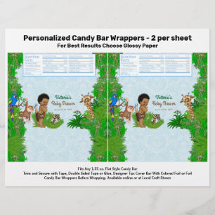 Jungen-Safari-Baby-Shower-Süßigkeiten-Bar-Verpacku Flyer