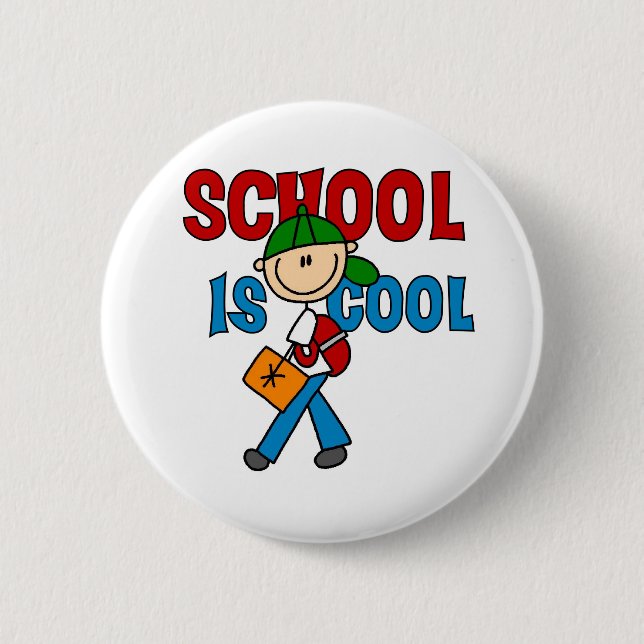 Jungen-Schule ist cool Button (Vorderseite)
