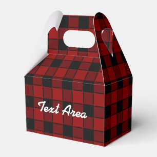 Jungen Schwarz & Rot Karo Karo Partygeschenkbox Geschenkschachtel