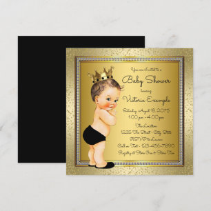 Jungen Schwarzes Gold Baby Shower Einladung