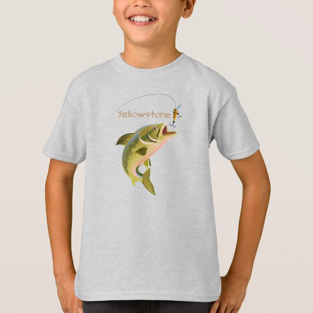 Jungen Shirt Yellowstone Fischerei (Vorderseite)