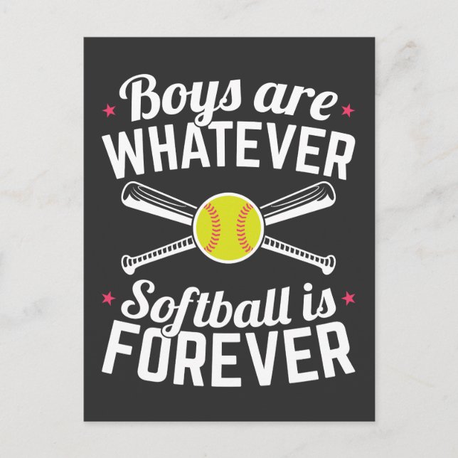 Jungen sind, was immer Softball für immer ist Postkarte (Vorderseite)