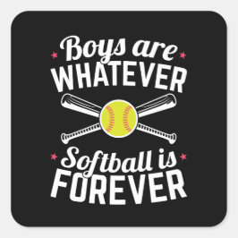Jungen sind, was immer Softball für immer ist Quadratischer Aufkleber