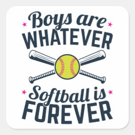 Jungen sind, was immer Softball für immer ist Quadratischer Aufkleber