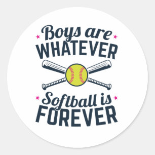 Jungen sind, was immer Softball für immer ist Runder Aufkleber