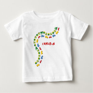 Jungen Spielzeuge Bunte Autos Bus Lastwagen Zug Ge Baby T-shirt