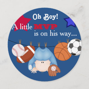 Jungen-Sport-Babyparty-Einladung Einladung