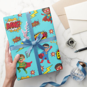 Jungen Superhelden Geburtstagsgeschenk Verpackungs Geschenkpapier