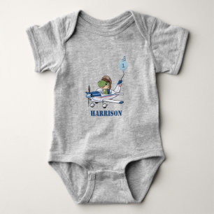 Jungen Süßes Blaues Flugzeug Dinosaurier Kinder 1. Baby Strampler