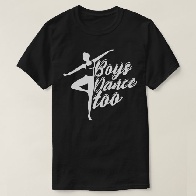 Jungen tanzen zu Balletttänzerin T-Shirt (Design vorne)