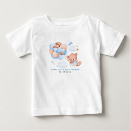 Jungen-Teddybär „Wir können es kaum erwarten“ Baby Baby T-shirt