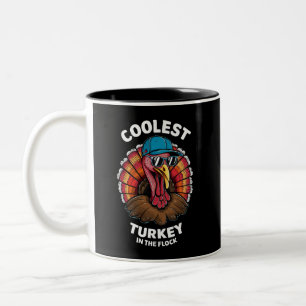 Jungen Thanksgiving Kinder Coolste Truthahn in der Zweifarbige Tasse