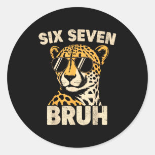 Jungen Tierdruck Kleidung bruh Gepard 67 Meme sech Runder Aufkleber