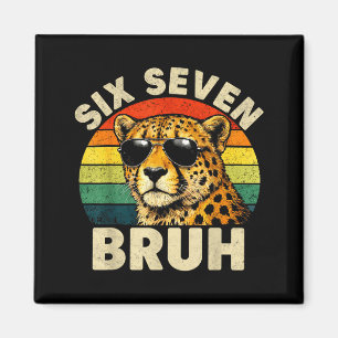 Jungen Tierprint Kleidung sechs sieben bruh Gepard Magnet