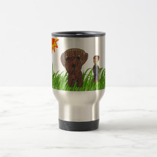 Jungen-und Hundezeichnen Reisebecher