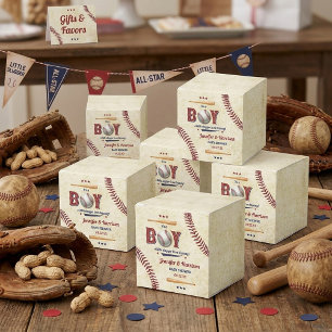 Jungen Vintage-Baseball-Baby-Party Geschenkschachtel