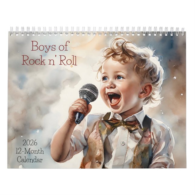 Jungen von Rock and Roll 2026 Kalender 12 Monate (Titelbild)
