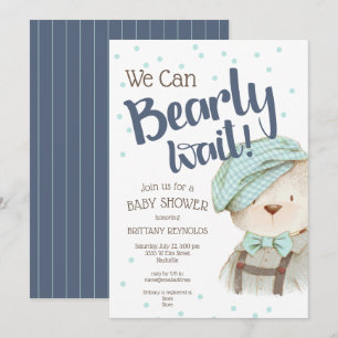Jungen-Wald-Wald-Bär-Baby-Shower Einladung