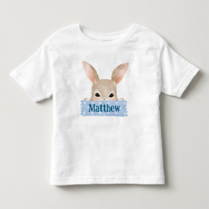 Jungen Wasserfarben Blau Osterhase Kleinkind T-shirt