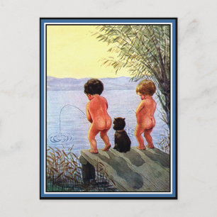 "Jungen werden Jungen bleiben" Postkarte