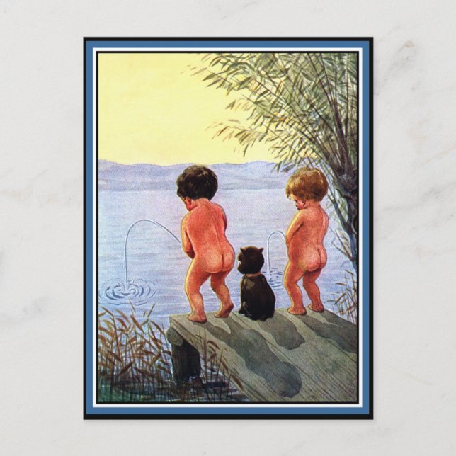 "Jungen werden Jungen sein" Postkarte (Vorderseite)