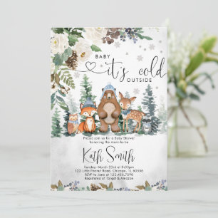 Jungen-Winter-Wald-Babyshower-Einladung Einladung